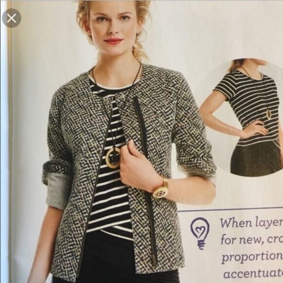 Cabi Print Front Zip Moto Jacket Style 5099 Sz M - Picture 9 of 9